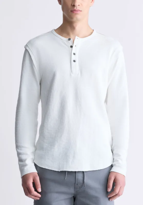 Kipato Men's Long-Sleeve Henley Top, White - BM24434 sold by Buffalo Jeans