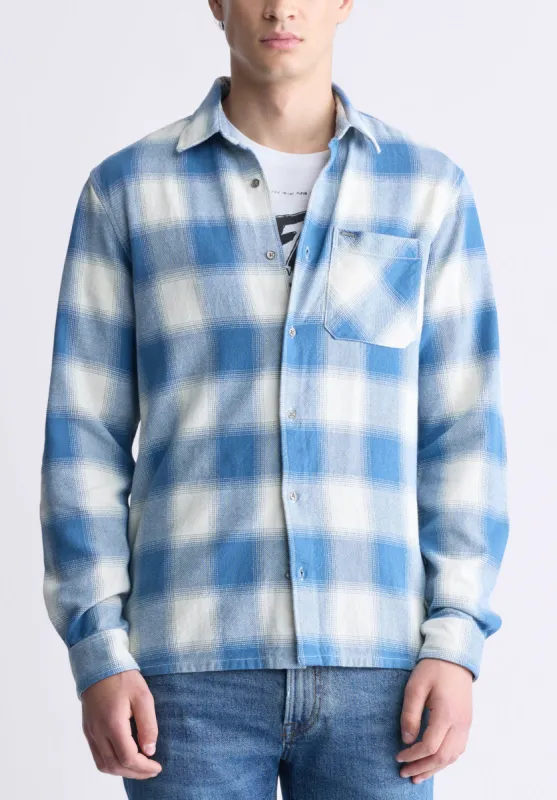 Sinclair Men's Long-Sleeve Plaid Shirt, Blue - BM24428 sold by Buffalo Jeans