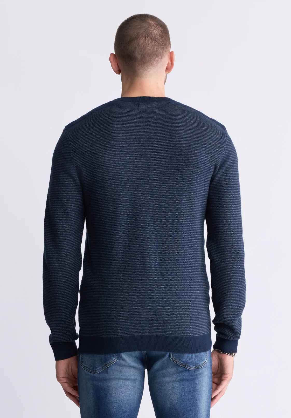 William Men's Striped Knit Pullover, Midnight Blue - BM24420 sold by Buffalo Jeans product image thumbnail 4