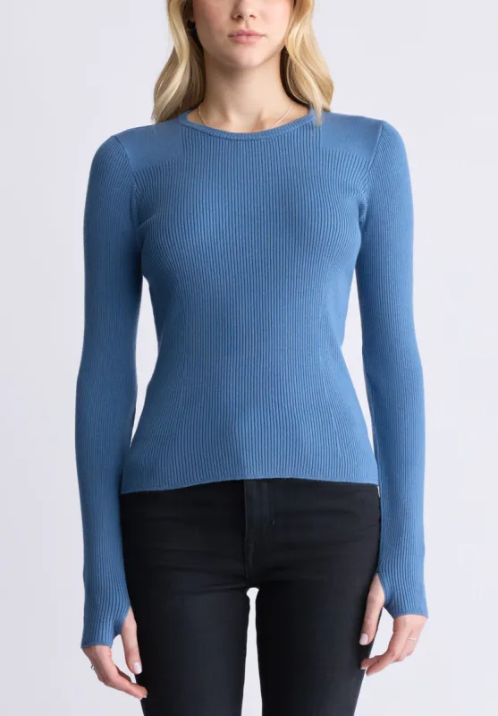 Zoella Women's Close-Fit Ribbed Sweater Top, Coronet Blue - SW0098F sold by Buffalo Jeans