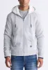 Fasox Men's Zip-Up Hooded Jacket with Sherpa Lining, Light Heather Grey - BM24463 sold by Buffalo Jeans