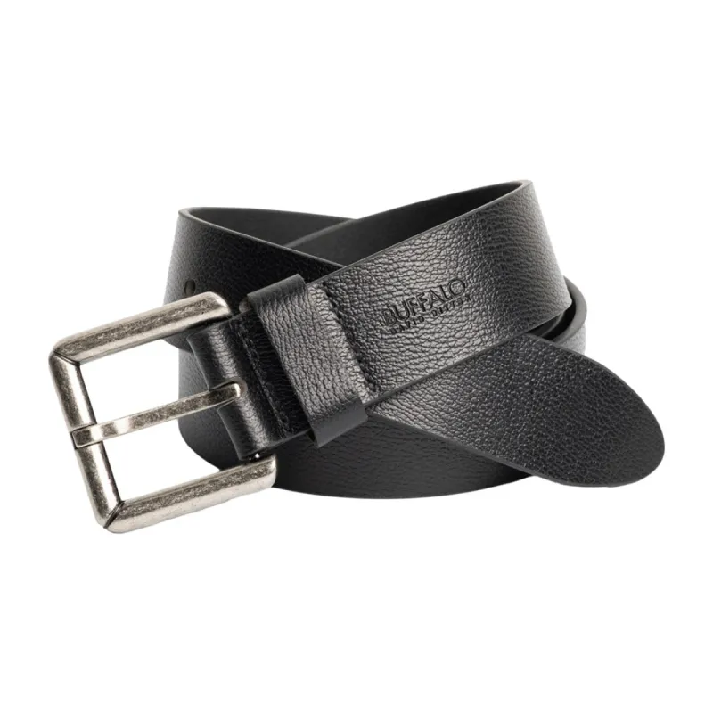 Square Buckle Black Buffalo Leather Belt - BB1000C04 sold by Buffalo Jeans