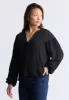Kensley Women’s Dropped Shoulder V-neck Loose Blouse, Black - WT0119F sold by Buffalo Jeans