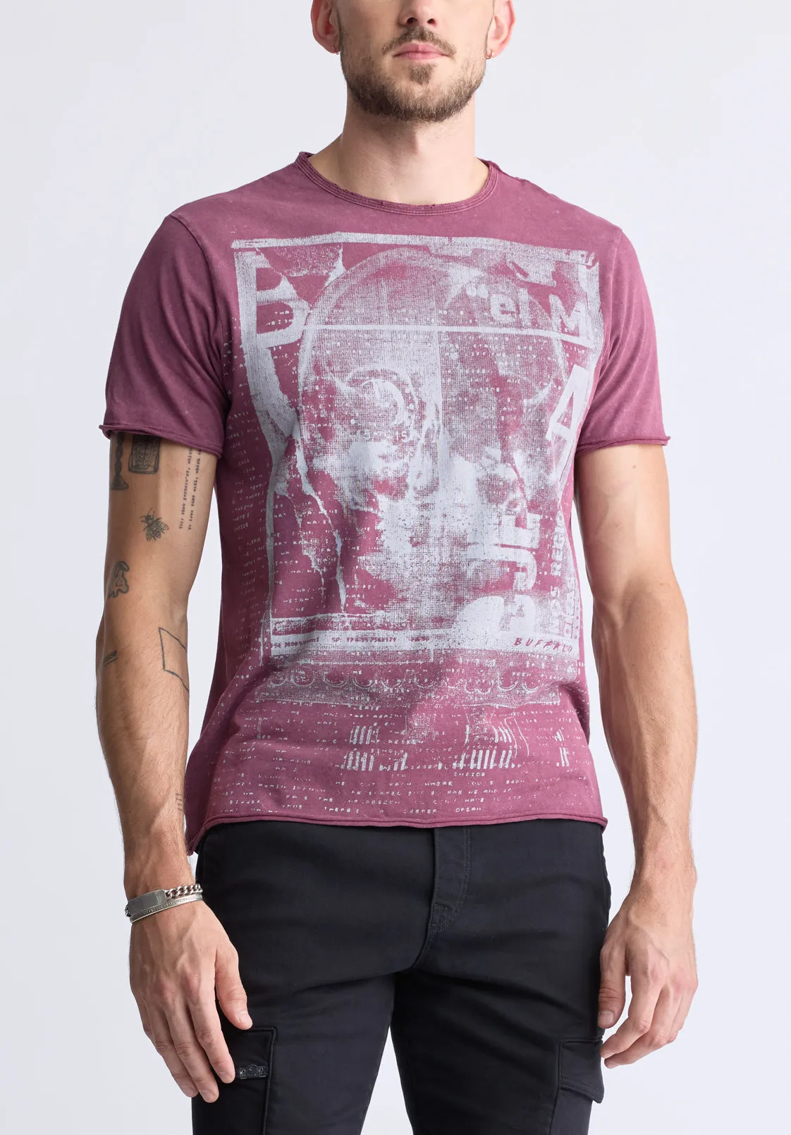 Tusha Men’s Short Sleeve Graphic T-shirt, Fico Red - BM24485 sold by Buffalo Jeans