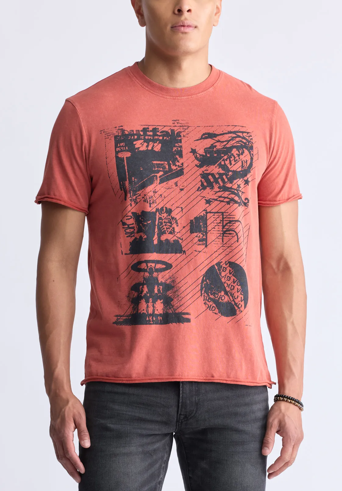 Togo Men’s Short Sleeve Graphic T-shirt, Red - BM24482 sold by Buffalo Jeans