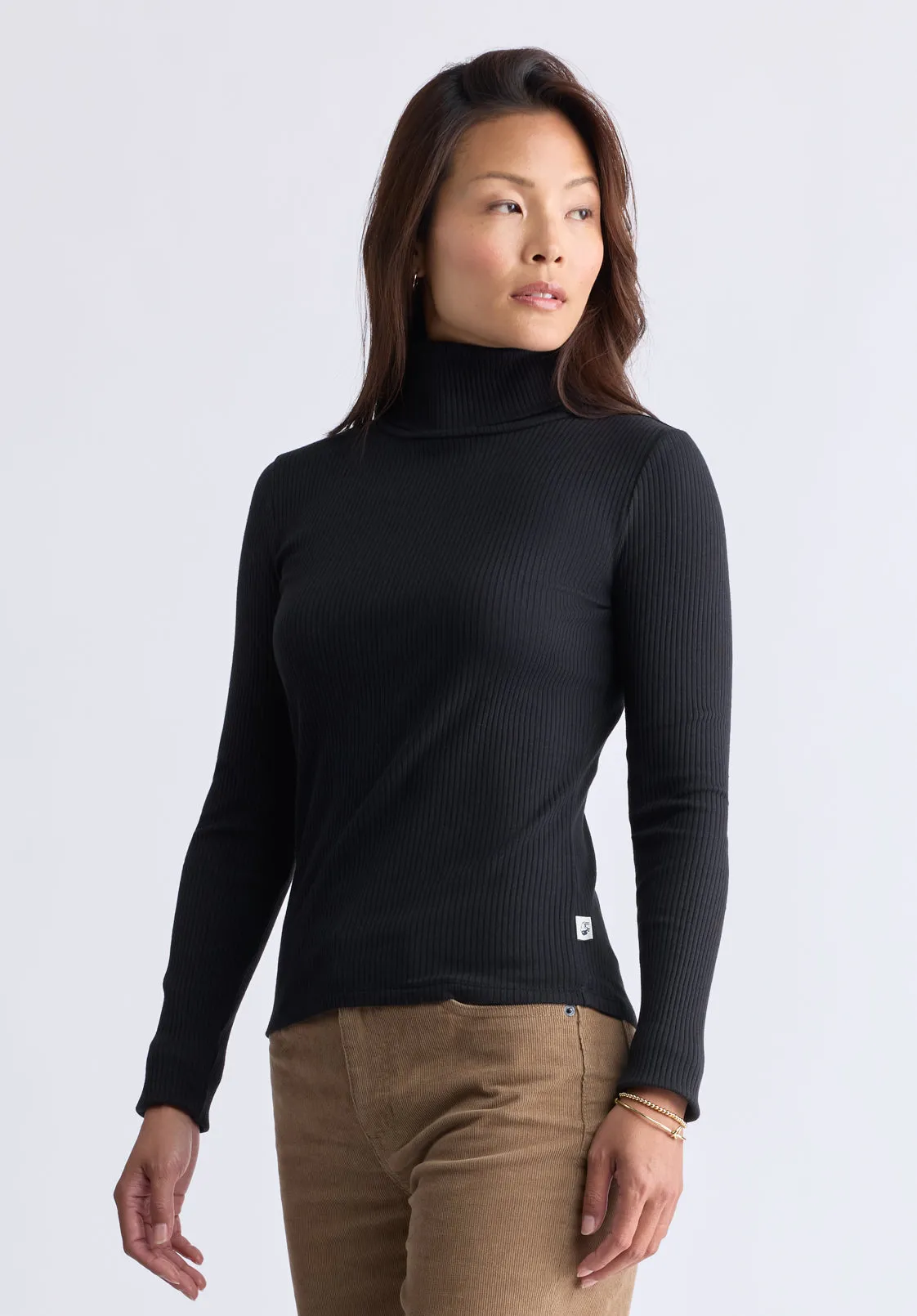 Mavra Women's Ribbed Turtleneck Top, Black - KT0164H sold by Buffalo Jeans product image thumbnail 3