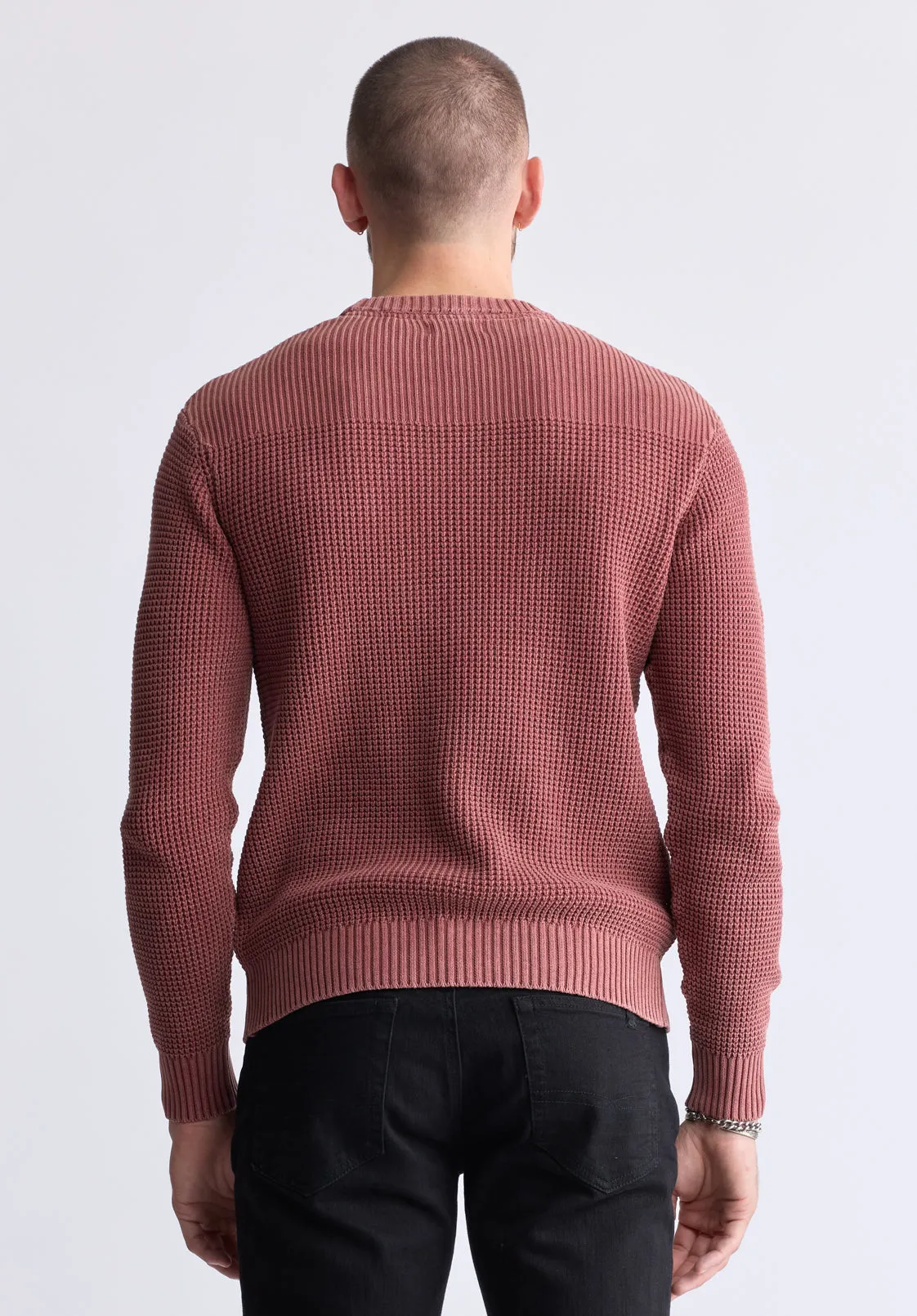 Washy Men's Textured Knit Crewneck Sweater, Red - BM24451 sold by Buffalo Jeans product image thumbnail 4