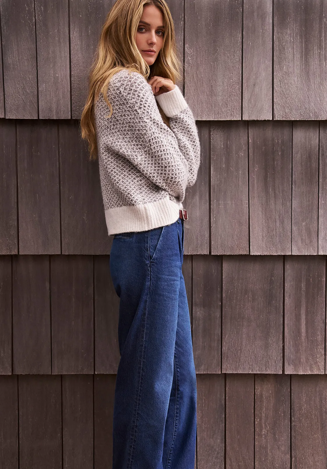 Kieryn Women's Textured Knit Crewneck Sweater, Grey - SW0077F sold by Buffalo Jeans product image thumbnail 2