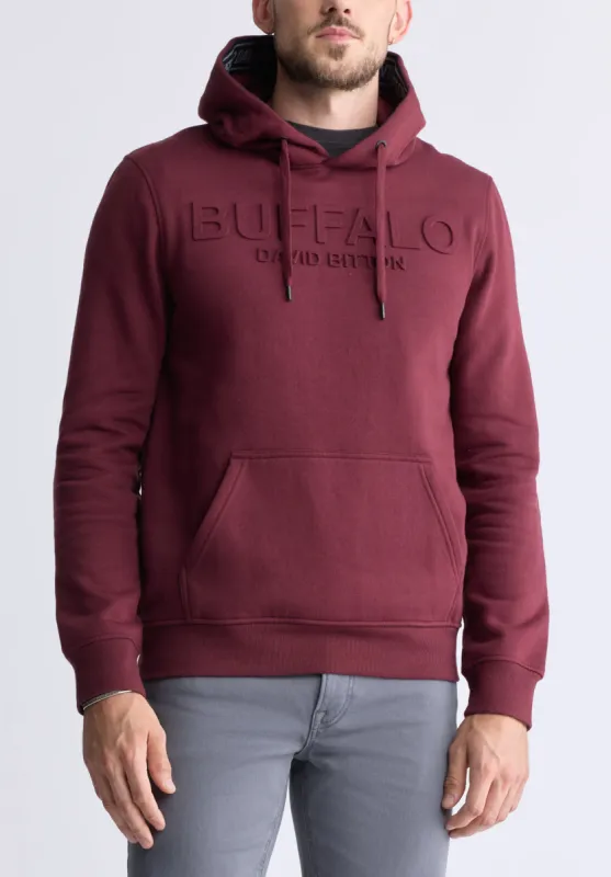 Fadol Men's Embossed Logo Hooded Sweatshirt, Dark red - BPM13610V sold by Buffalo Jeans