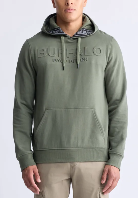 Fadol Men's Embossed Logo Hooded Sweatshirt, Army green - BPM13610V sold by Buffalo Jeans