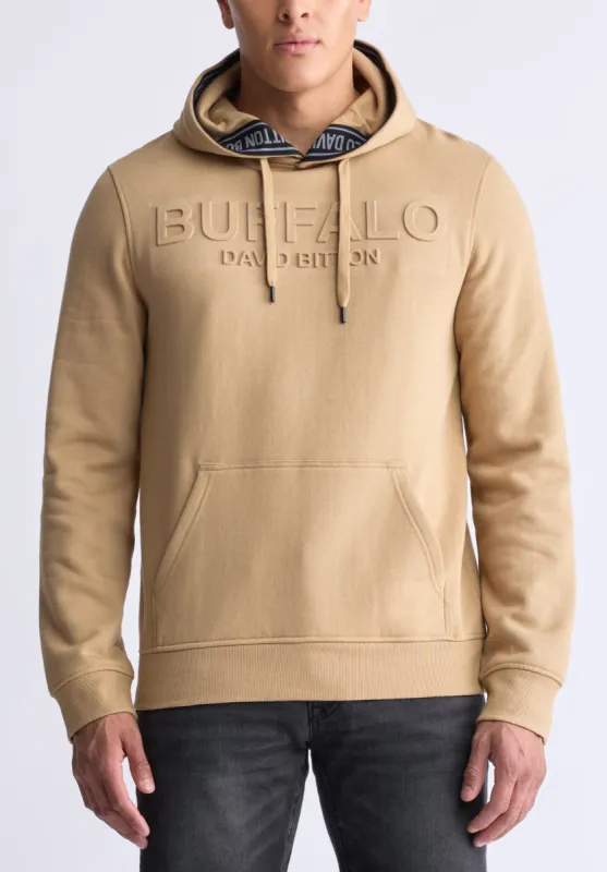 Fadol Men's Embossed Logo Hooded Sweatshirt, camel - BPM13610V sold by Buffalo Jeans
