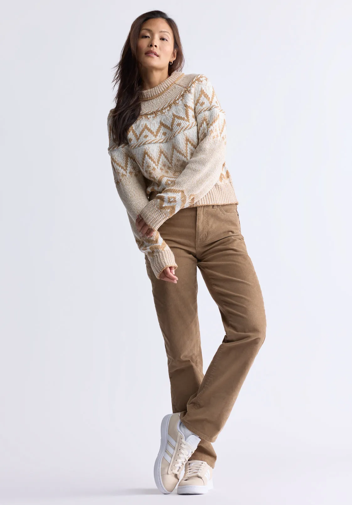 Lesina Women's Fair Isle Knit Pullover Sweater, Beige & Camel - SW0088F sold by Buffalo Jeans product image thumbnail 5