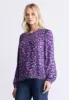 Zosia Women's Floral Print Smocked Blouse, Purple - WT0130H sold by Buffalo Jeans