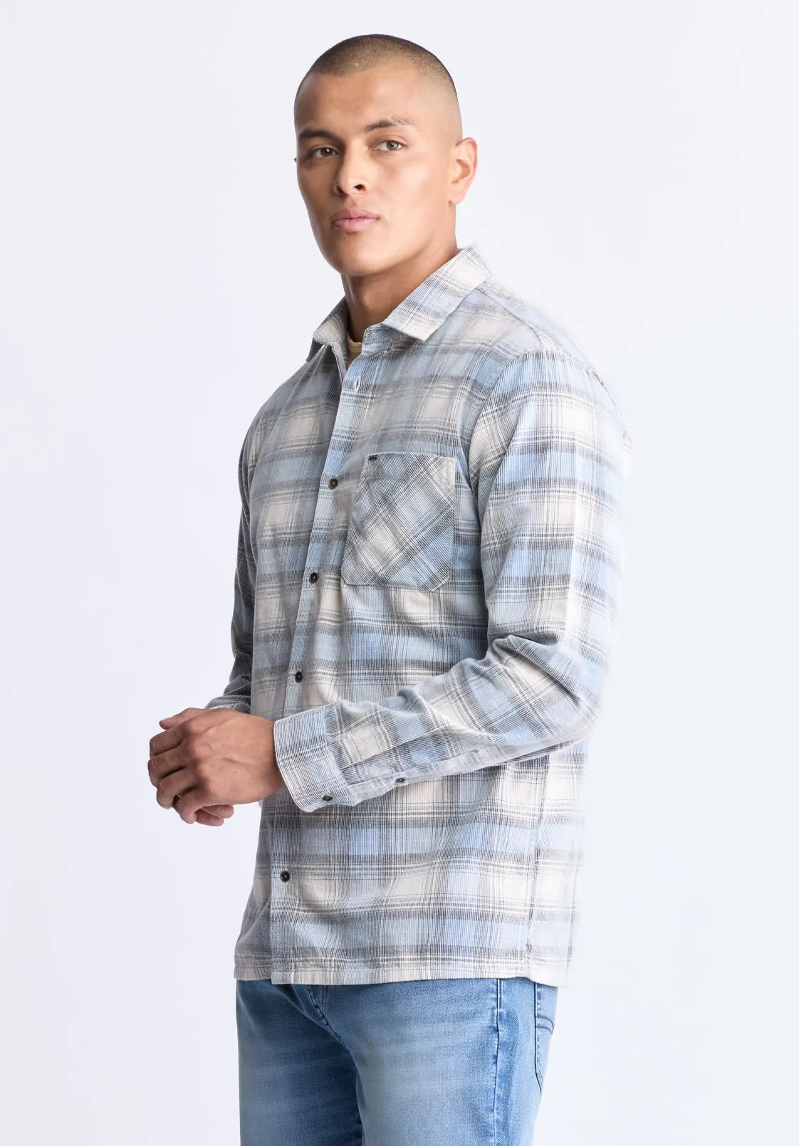 Satro Men's Plaid Shirt, Blue - BM24498 sold by Buffalo Jeans product image thumbnail 3