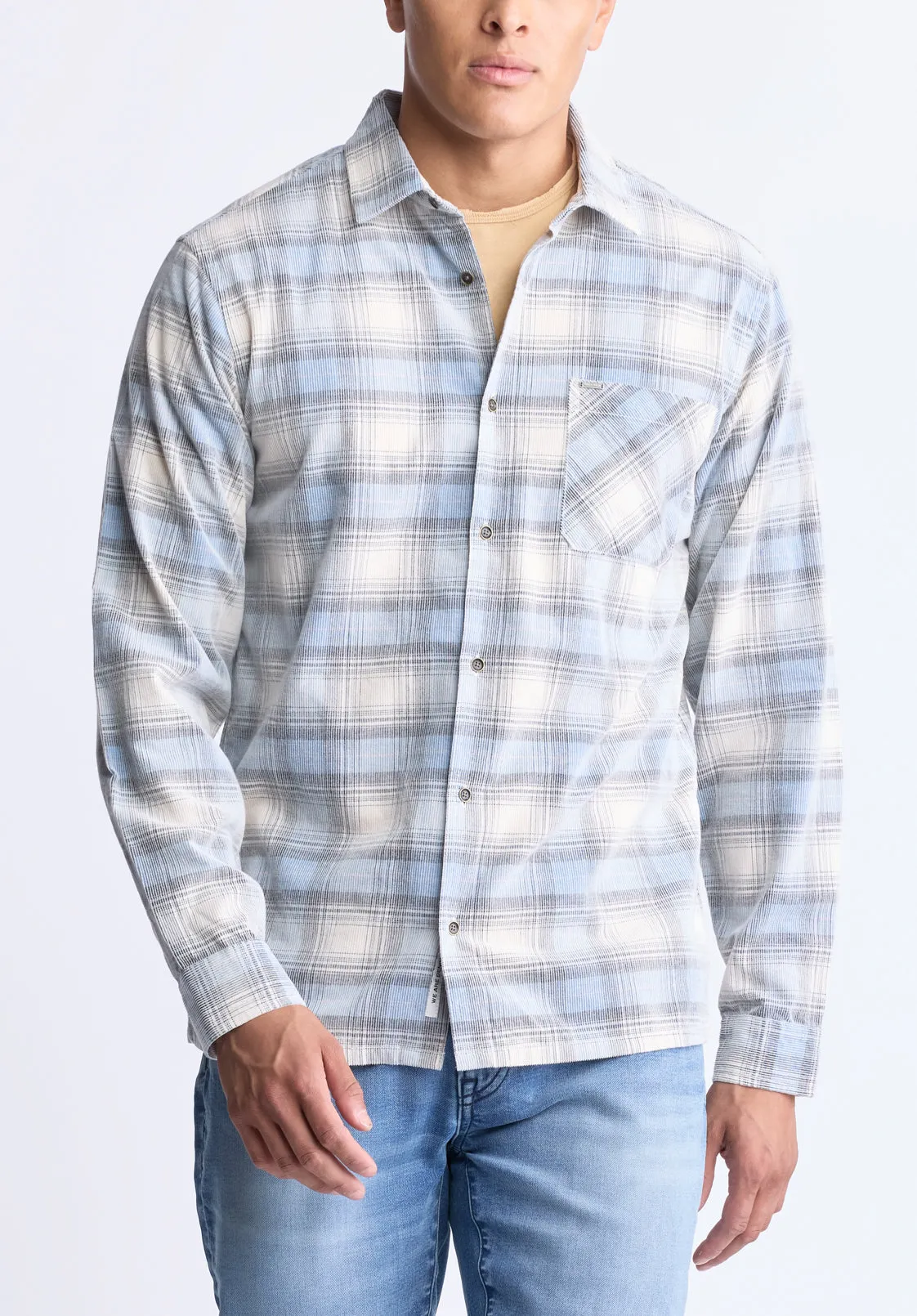 Satro Men's Plaid Shirt, Blue - BM24498 sold by Buffalo Jeans