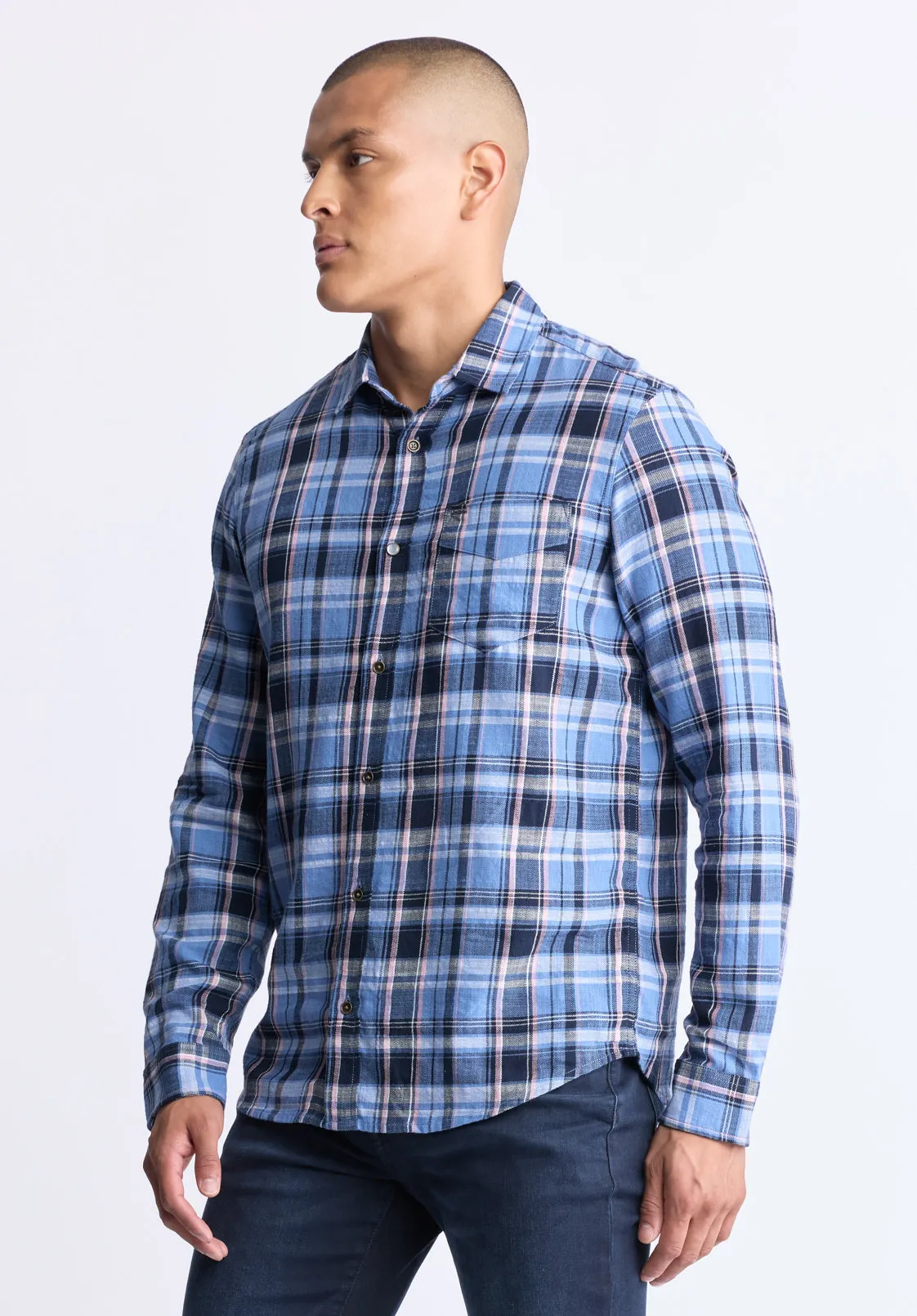 Saroz Men's Classic Plaid Shirt, Midnight blue - BM24499 sold by Buffalo Jeans product image thumbnail 3