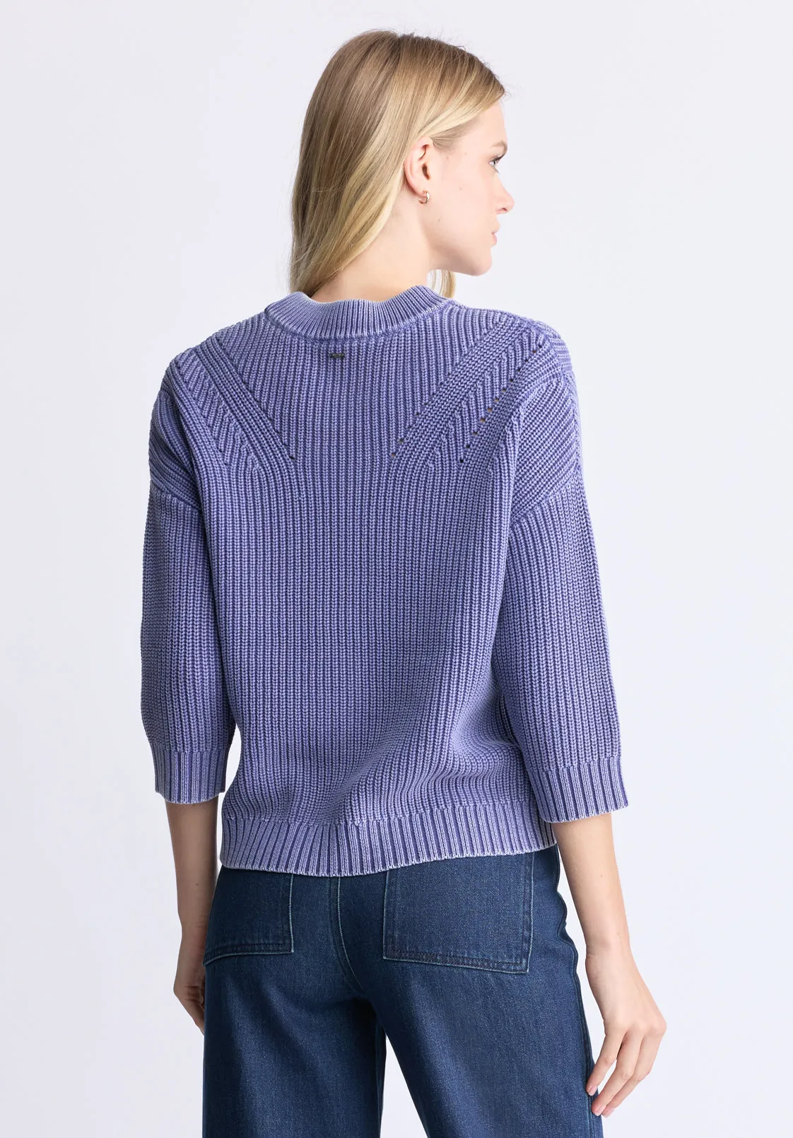 Kassandra Women's 3/4 Sleeve Pointelle Stitch Sweater, Skipper Blue - SW0100H sold by Buffalo Jeans product image thumbnail 5