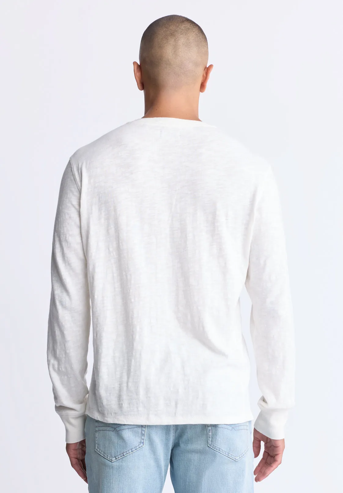 Kandid Men's Long-Sleeve Henley Top, Milk - BM24522 sold by Buffalo Jeans product image thumbnail 4