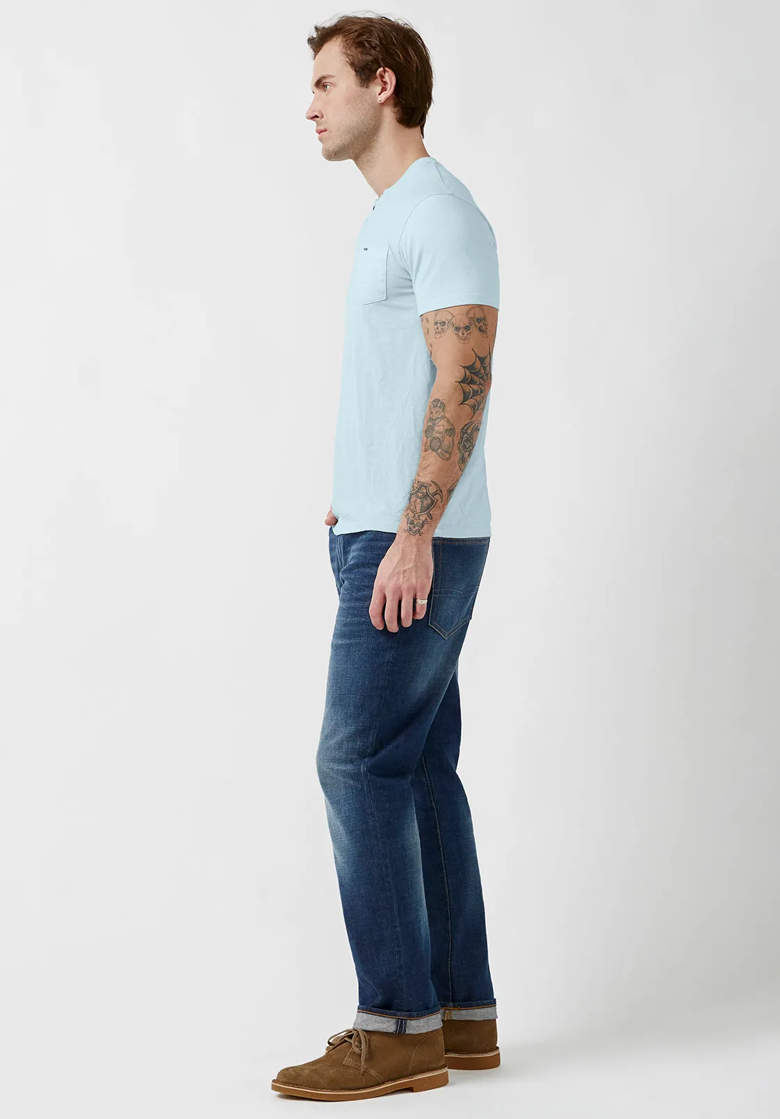 Kaddy Men’s Short-Sleeve Top in Sky Blue - BM23991 sold by Buffalo Jeans product image thumbnail 4