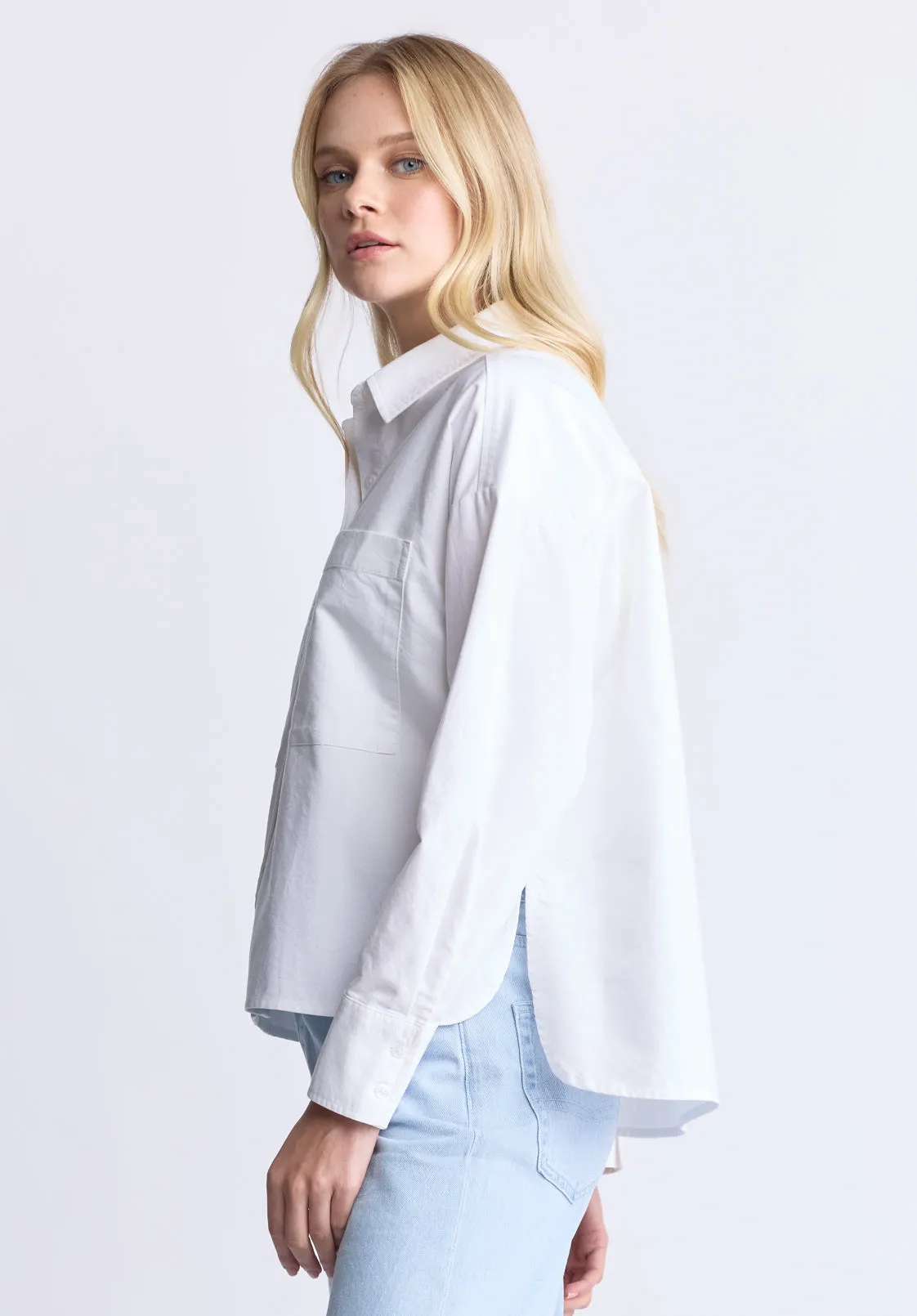 Twyla Women's Boxy Button-Up Shirt, White - WT0170H sold by Buffalo Jeans product image thumbnail 3