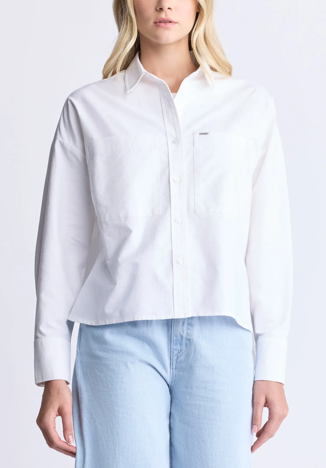 Twyla Women's Boxy Button-Up Shirt, White - WT0170H sold by Buffalo Jeans