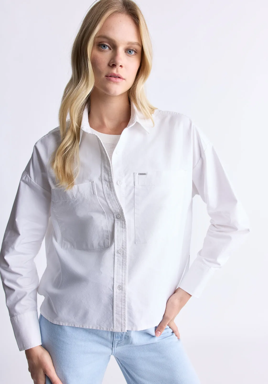 Twyla Women's Boxy Button-Up Shirt, White - WT0170H sold by Buffalo Jeans product image thumbnail 2