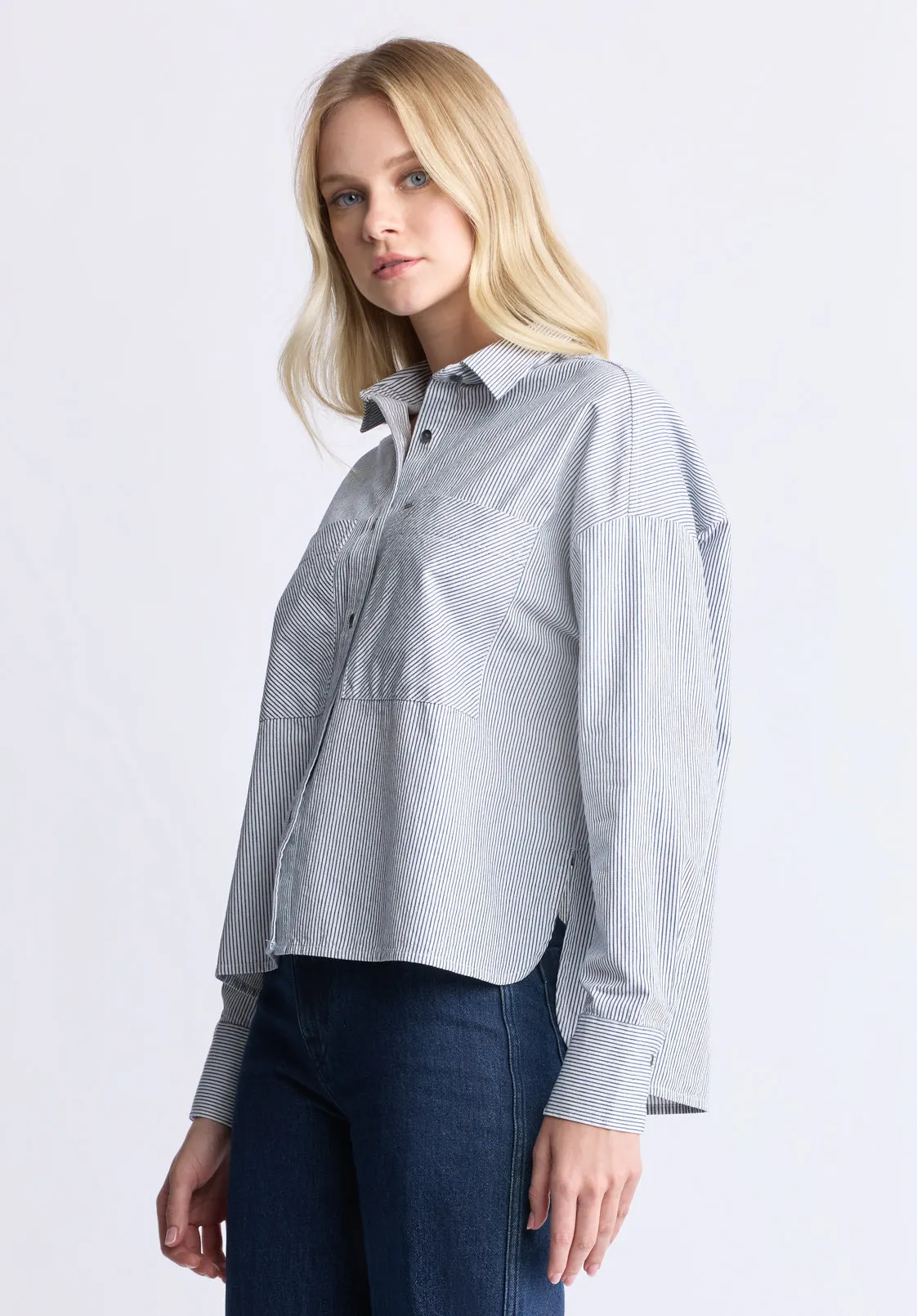 Twyla Women's Boxy Striped Shirt, Whale - WT0084H sold by Buffalo Jeans product image thumbnail 3
