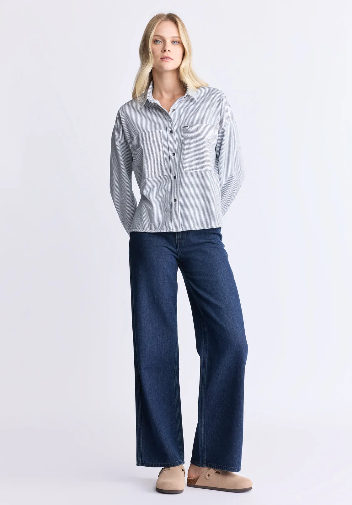 Twyla Women's Boxy Striped Shirt, Whale - WT0084H sold by Buffalo Jeans product image thumbnail 5