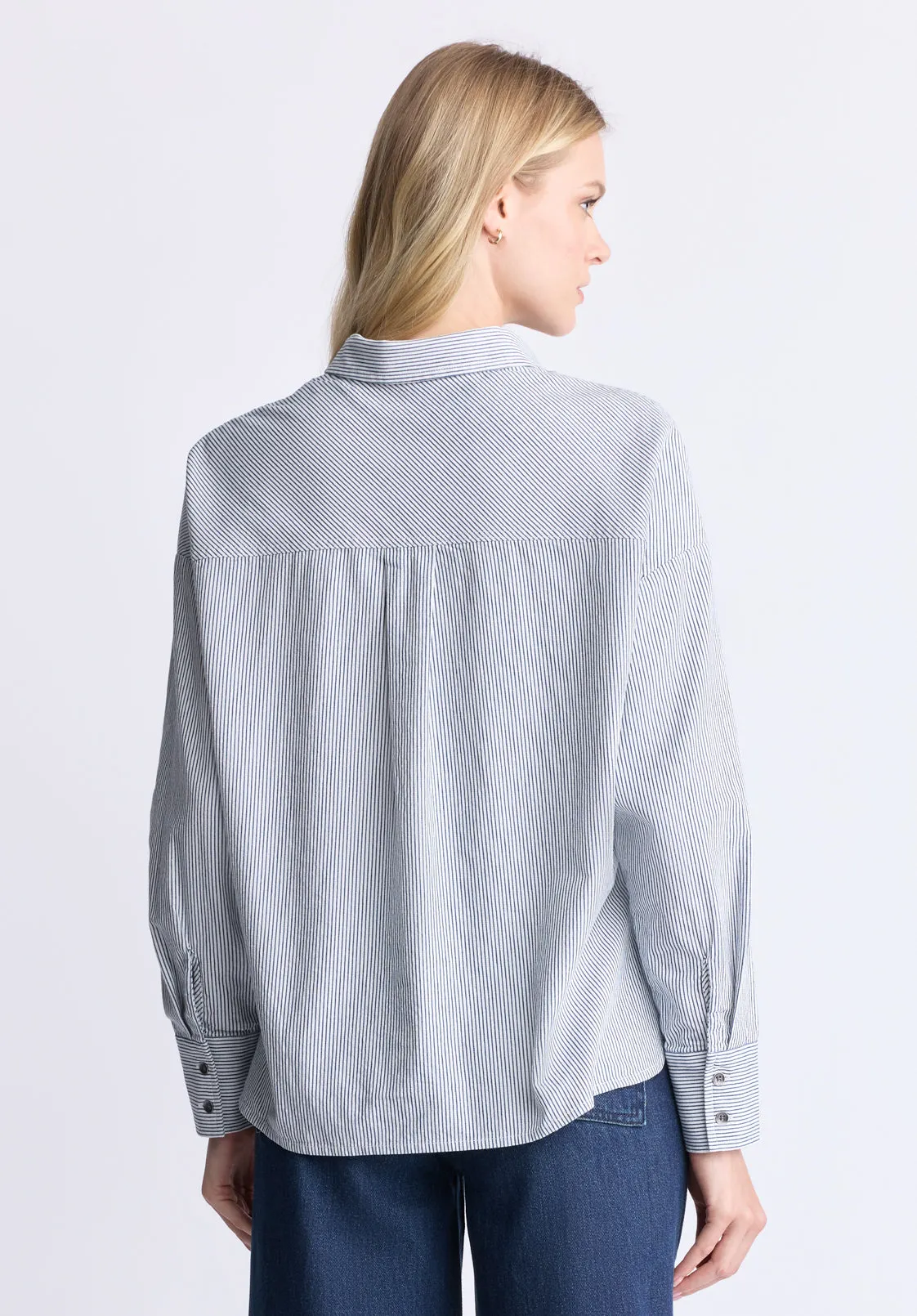 Twyla Women's Boxy Striped Shirt, Whale - WT0084H sold by Buffalo Jeans product image thumbnail 4
