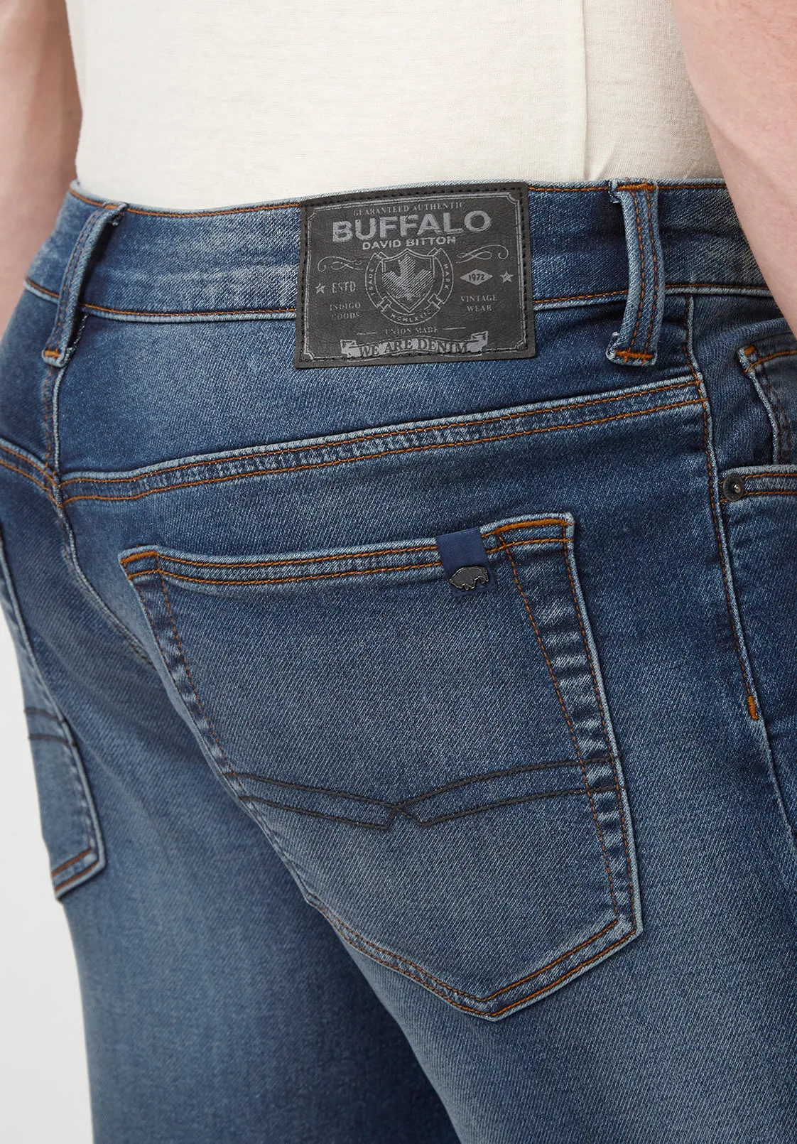 Straight Six Men's Freedom Flex Jeans in Dark Sanded Blue - BM22946 sold by Buffalo Jeans product image thumbnail 5