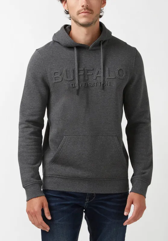Fadol Men's Embossed Fleecy Hoodie in Heather Grey - BPM13610 sold by Buffalo Jeans