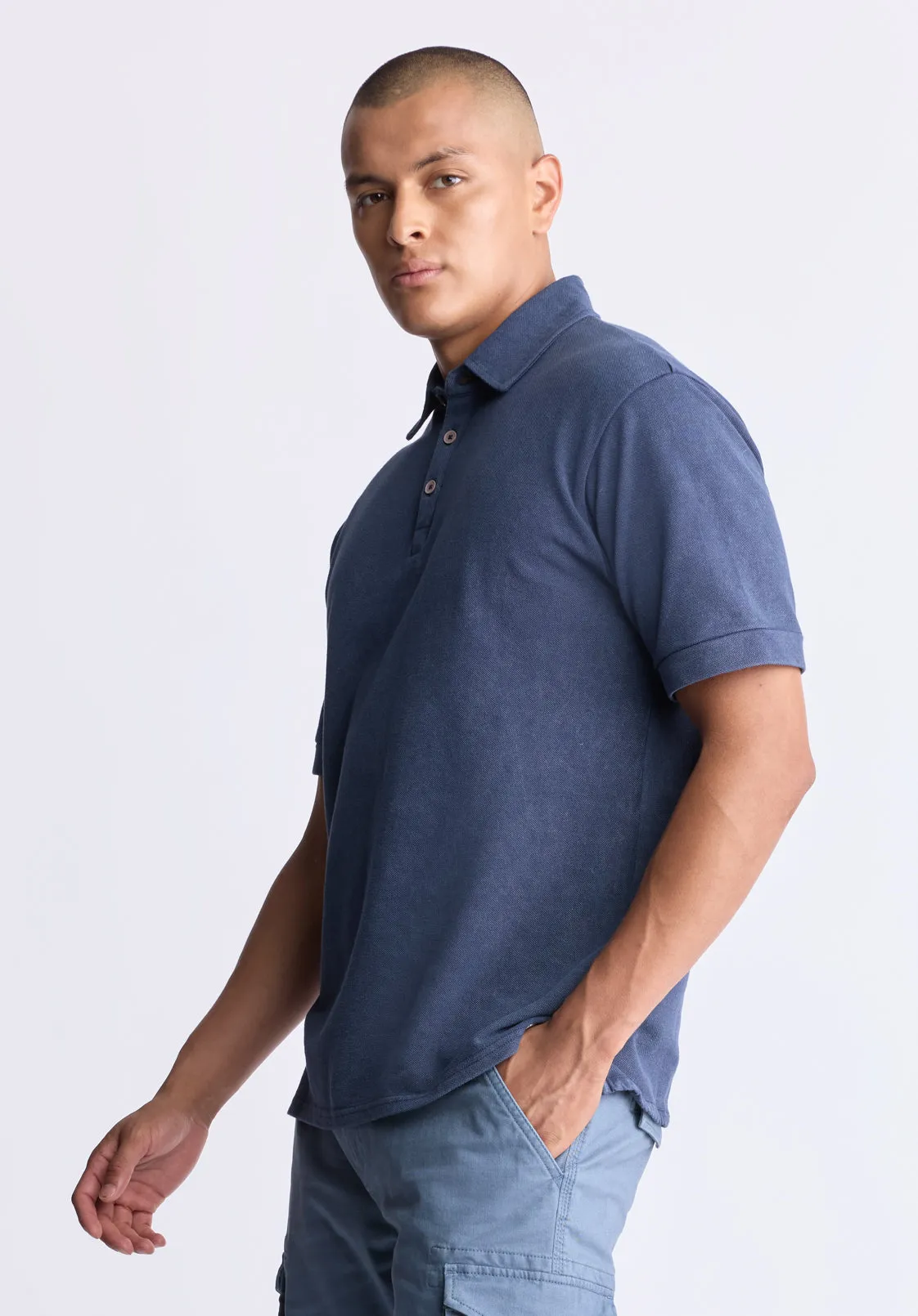 Kabold Men's Classic Polo, Midnight Blue - BM24515 sold by Buffalo Jeans product image thumbnail 3