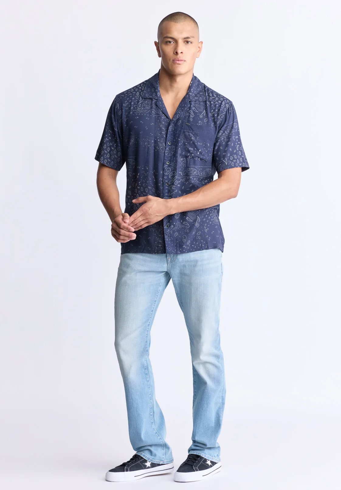 Santi Men's Paisley Print Short-Sleeve Shirt, Midnight Blue - BM24521 sold by Buffalo Jeans product image thumbnail 5
