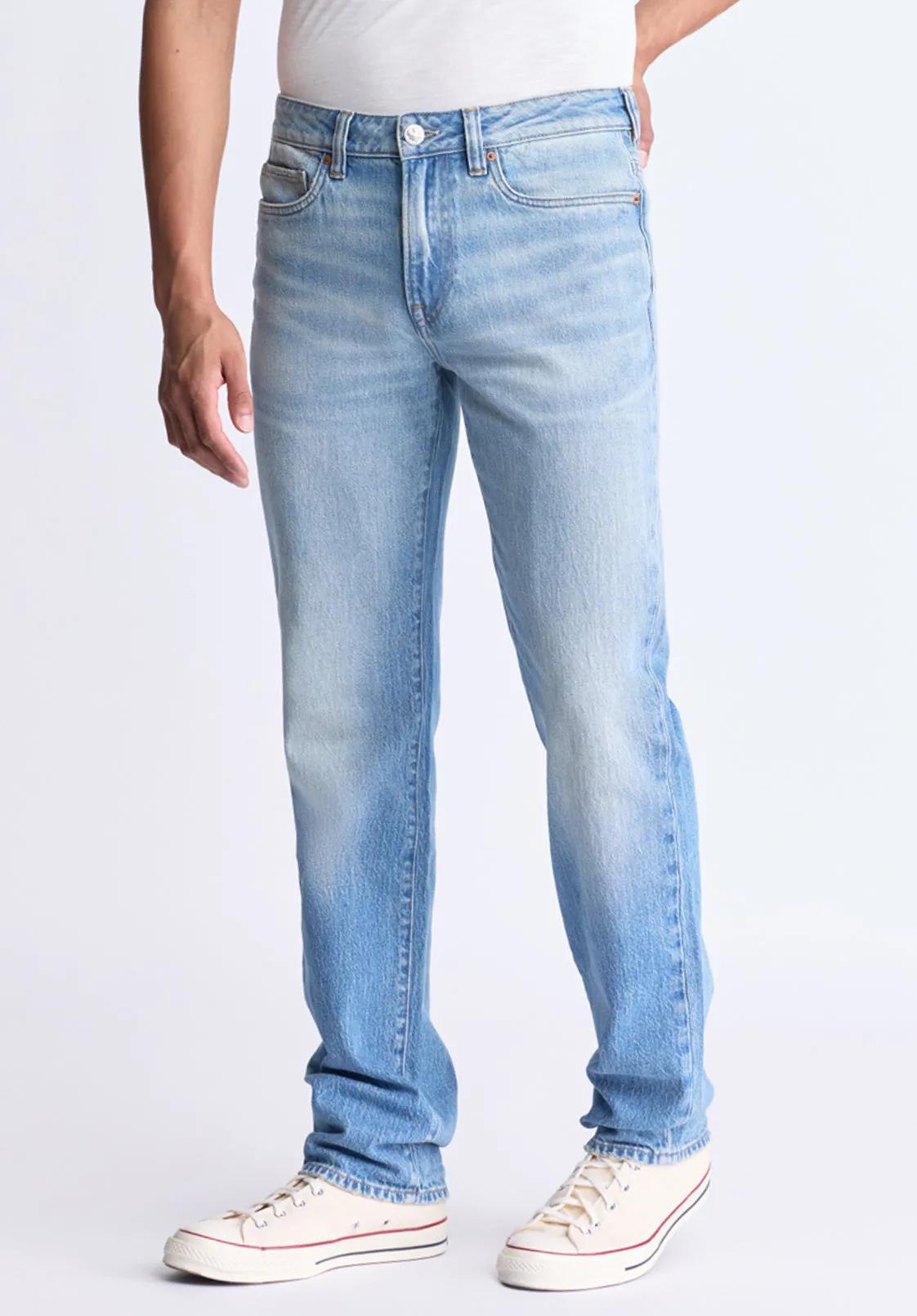 Straight Six Men's Crinkled and Sanded Jeans, Light Blue - BM26000 sold by Buffalo Jeans product image thumbnail 3