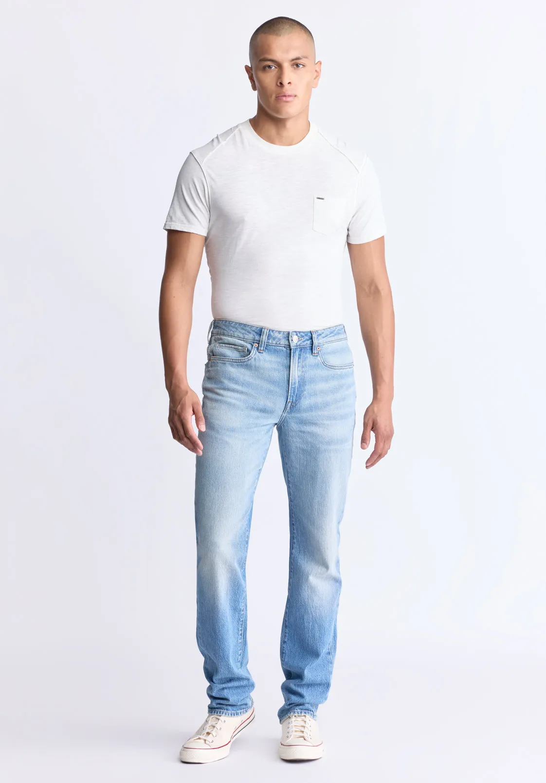 Straight Six Men's Crinkled and Sanded Jeans, Light Blue - BM26000 sold by Buffalo Jeans product image thumbnail 4