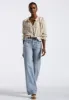Maylah Women's Floral Print Long-Sleeve Smocked Blouse, Tan Floral - WT0174P sold by Buffalo Jeans