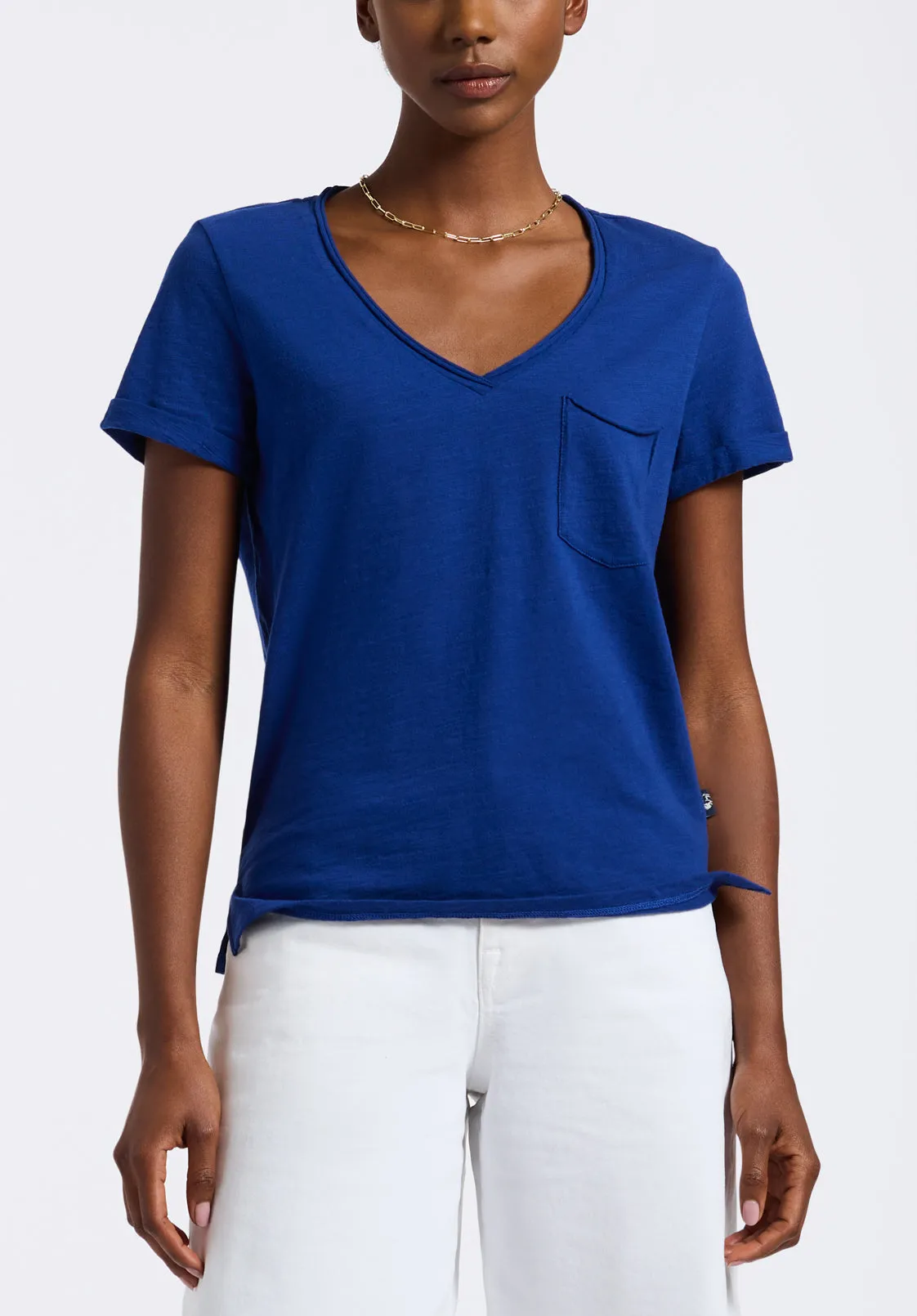 Moxie Women's Slub Knit V-Neck T-Shirt, Sodalite Blue - KT0179P sold by Buffalo Jeans