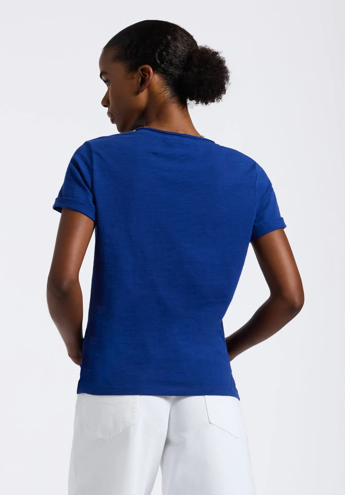 Moxie Women's Slub Knit V-Neck T-Shirt, Sodalite Blue - KT0179P sold by Buffalo Jeans product image thumbnail 5