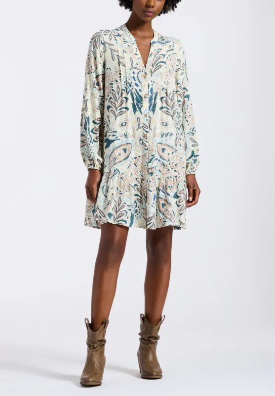 Darya Women's Boho-Print Long-Sleeve Tiered Short Dress, Paisley - WD0089P sold by Buffalo Jeans