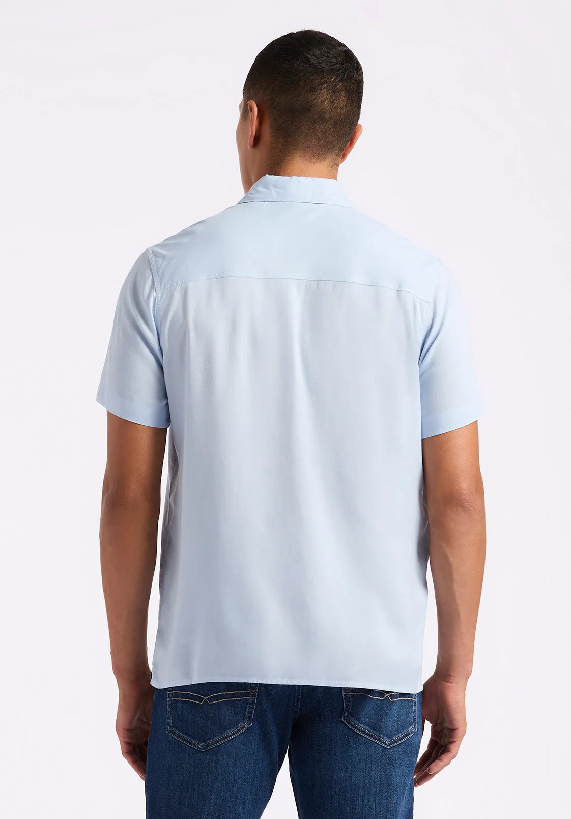 Sirilo Men's Fitted Short Sleeve Shirt, Halogen Blue - BM24594 sold by Buffalo Jeans product image thumbnail 4
