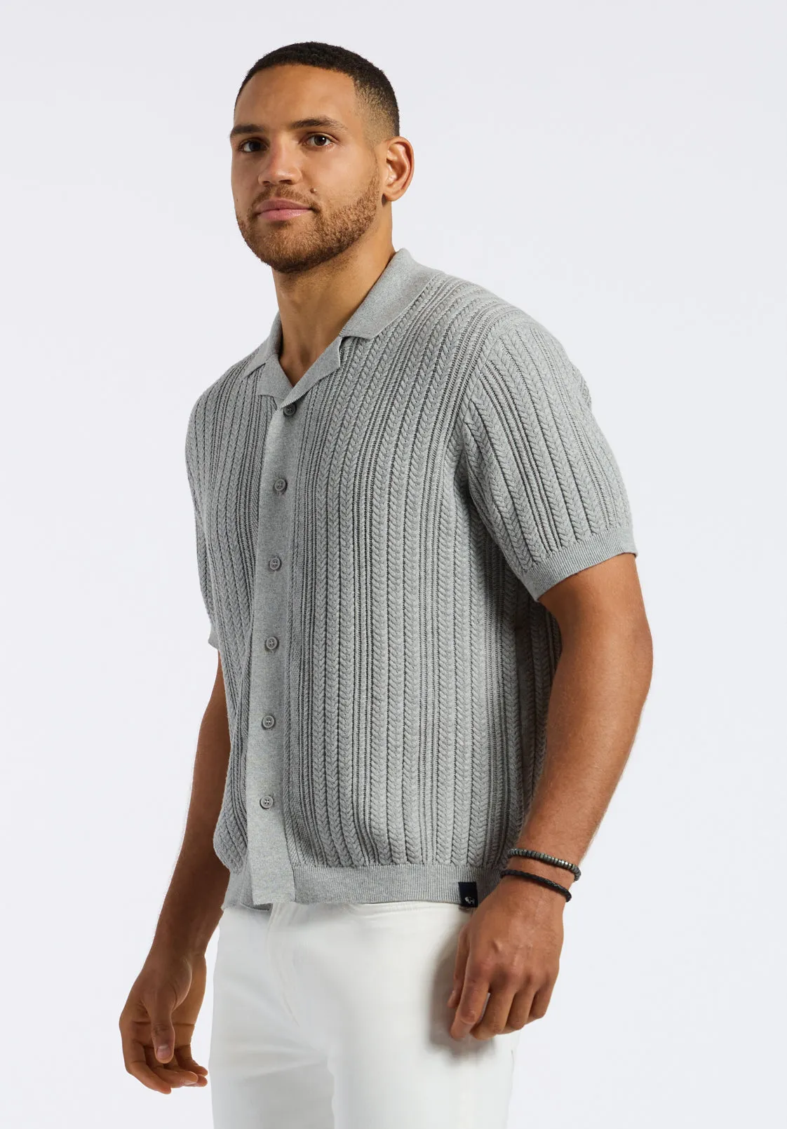 Wasko Men's Short-Sleeve Button-Up Sweater Shirt, Heather Grey - BM24540 sold by Buffalo Jeans product image thumbnail 3