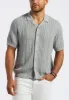 Wasko Men's Cable-Knit Short-Sleeve Button-Up Polo, Heather Grey - BM24540 sold by Buffalo Jeans