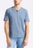Kandido Men's Short Sleeve Slub Jersey Relaxed Henley Top, Mirage Blue - BM24605 sold by Buffalo Jeans