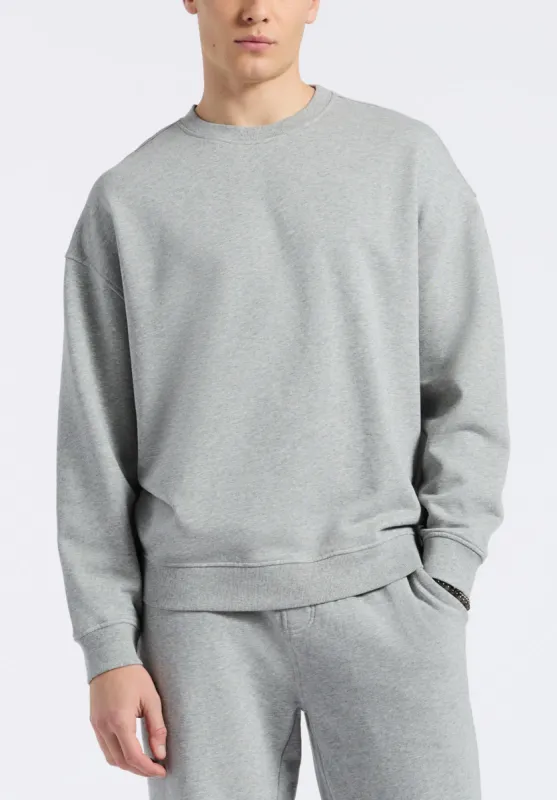 Famke Men's Relaxed Crewneck Sweatshirt, Heather Grey - BM24541 made by Buffalo David Bitton