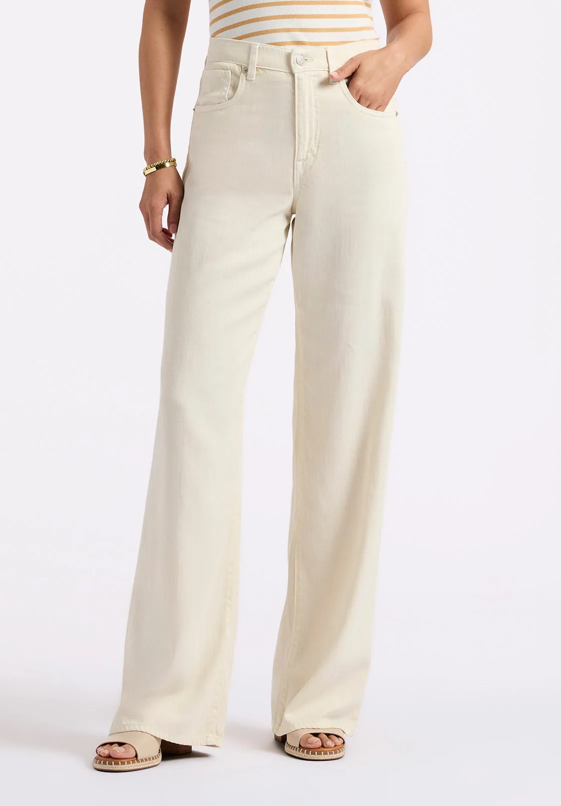 High Rise Wide Leg Addie Women's Pants, Vanilla Ice - BL16083 sold by Buffalo Jeans
