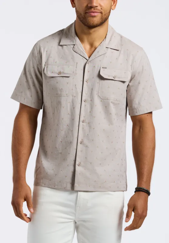 Salaman Men's Short-Sleeve Patterned Shirt with Chest Pockets, Tuffet Beige - BM24552 sold by Buffalo Jeans