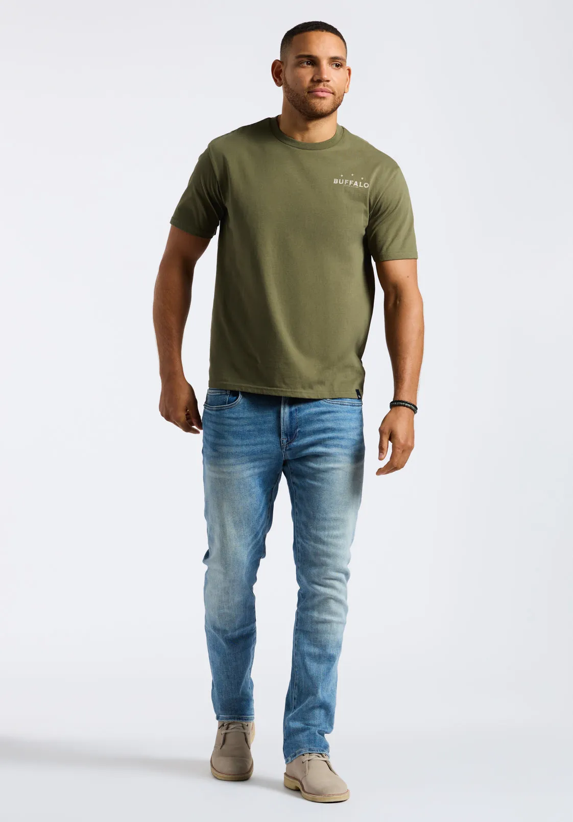 Toftlund Men's Graphic T-Shirt with Bull Skull Print, Fern Green - BM24635 sold by Buffalo Jeans product image thumbnail 4