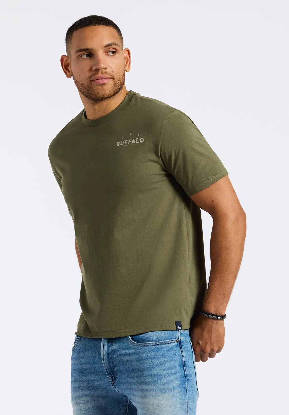 Toftlund Men's Graphic T-Shirt with Bull Skull Print, Fern Green - BM24635 sold by Buffalo Jeans product image thumbnail 2