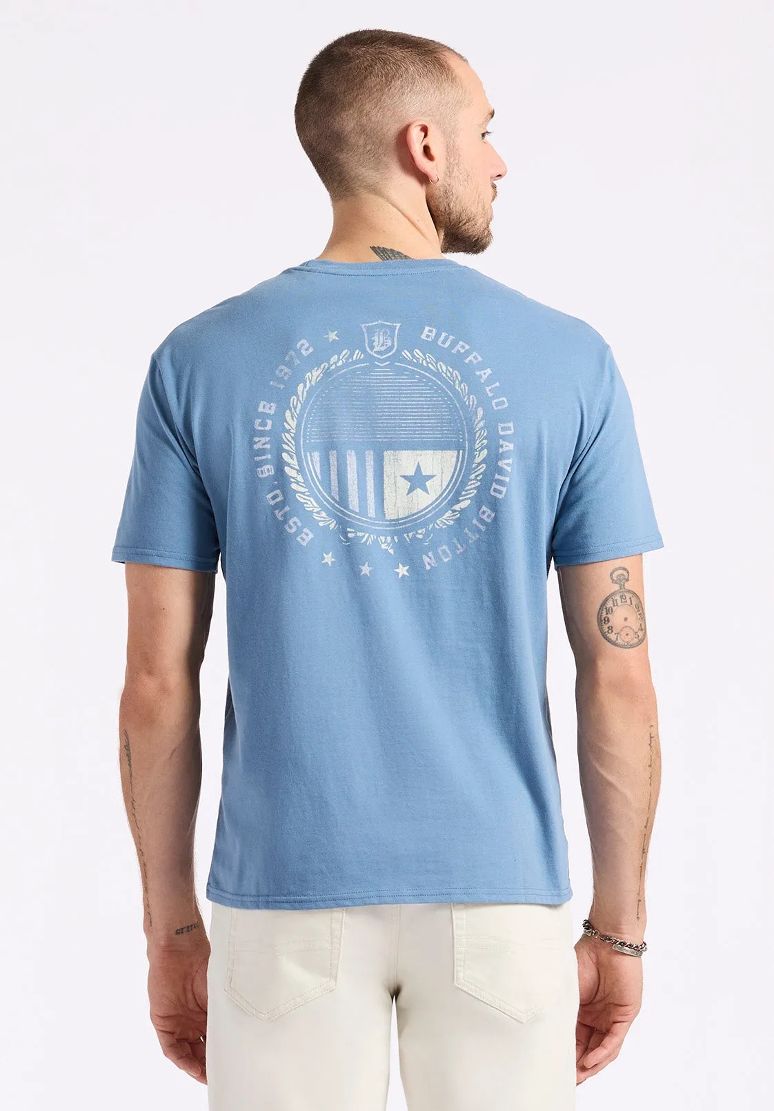 Tollose Men's Graphic T-Shirt with Heritage Print, Coronet Blue - BM24633 sold by Buffalo Jeans product image thumbnail 3