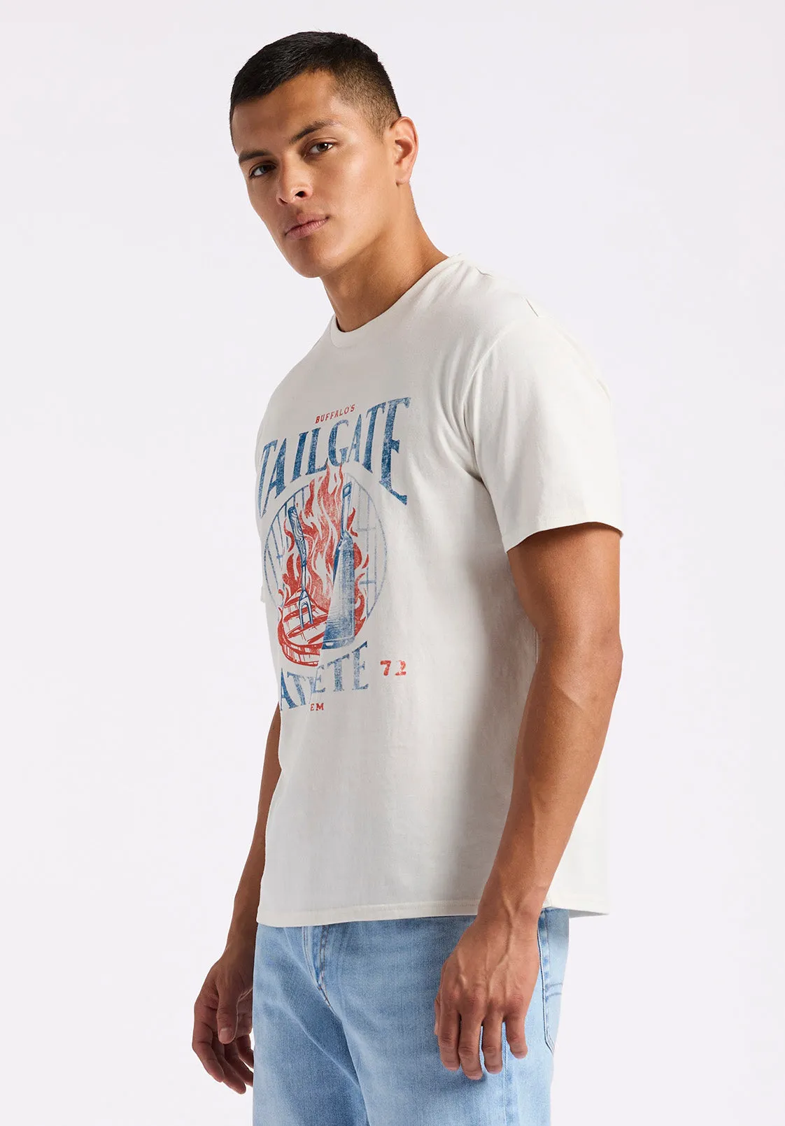 Tailgate Men's Graphic T-Shirt with BBQ Print, Milk - BM24640 sold by Buffalo Jeans product image thumbnail 2